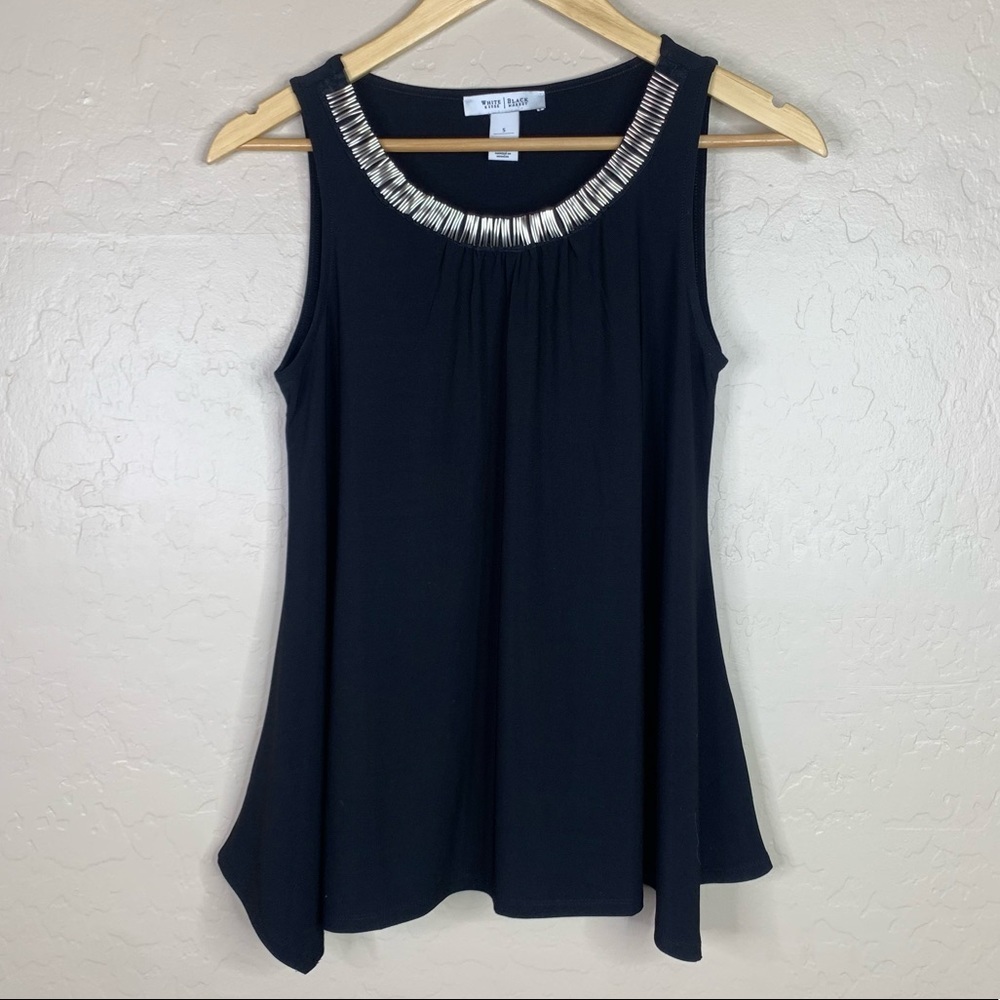 White House Black Market Embellished Neckline Top